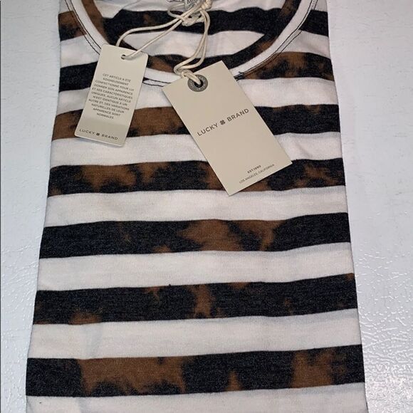 NWT Lucky Brand ombré stripe crewneck T-shirt sz m - Picture 3 of 5